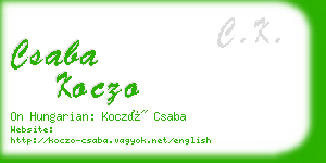 csaba koczo business card